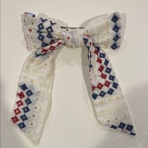 Hill House Belle Bow Geo Eyelet red white